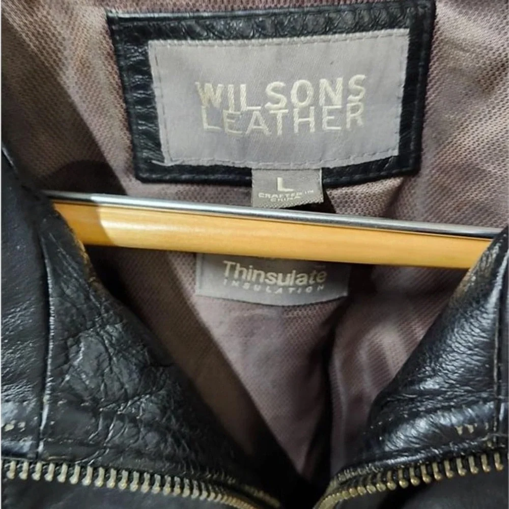Wilsons Leather Black Jacket with Thinsulate Lining - Picture 3 of 4
